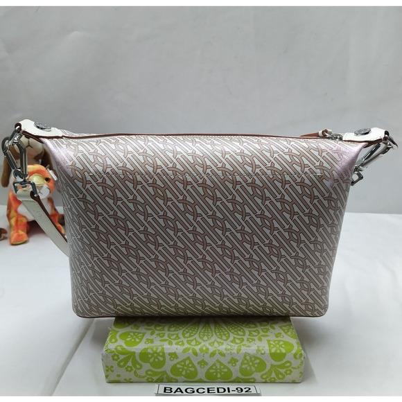 Cole Haan Light Gray Brown Zipper Closure Crossbody Bag - Picture 2 of 16